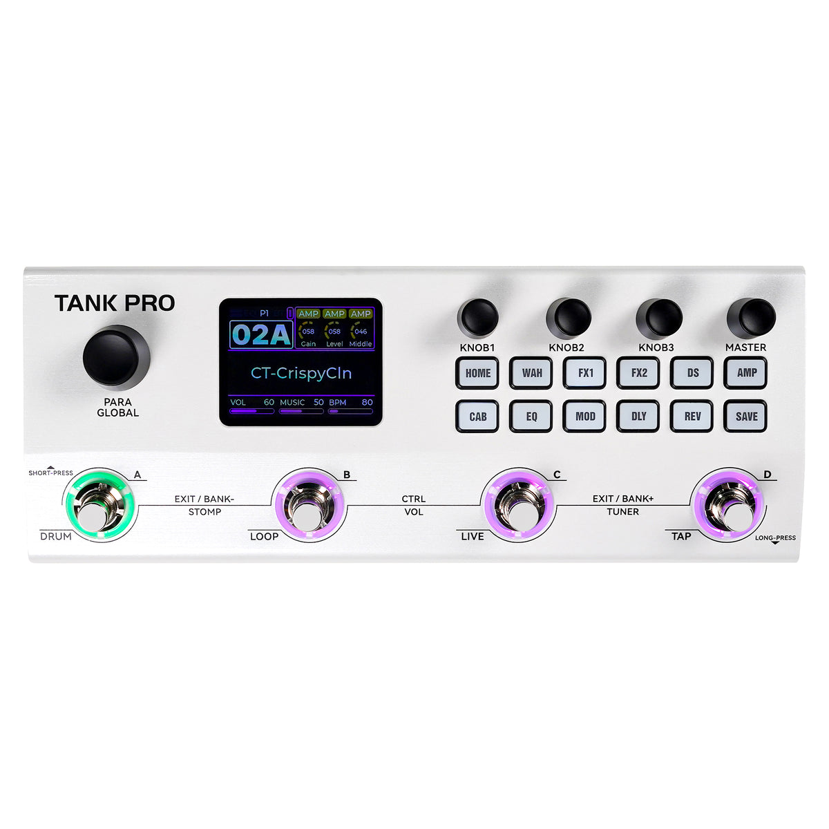 M-VAVE TANK PRO Multi-Effect Pedal, ANN , AMP & IR Loading & NAM, Built-in Rechargeable Battery, Bluetooth Playback, XLR Cannon Output