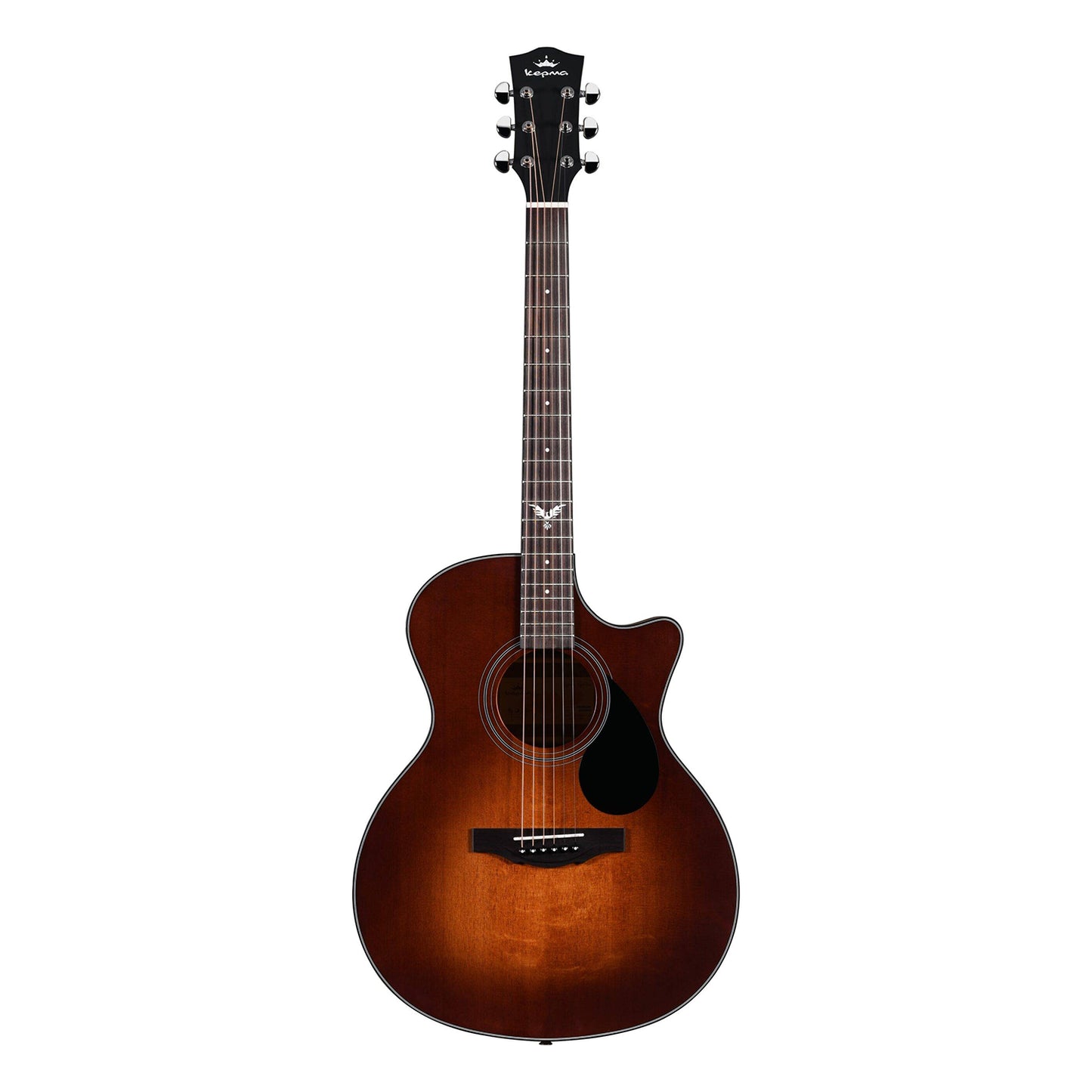 Kepma F0B Solid Spruce Torrefied Top Acoustic Guitar, Mahogany Back & Sides Folk Guitar with Padded Gig Bag, Optional K-10 Pro Pickup