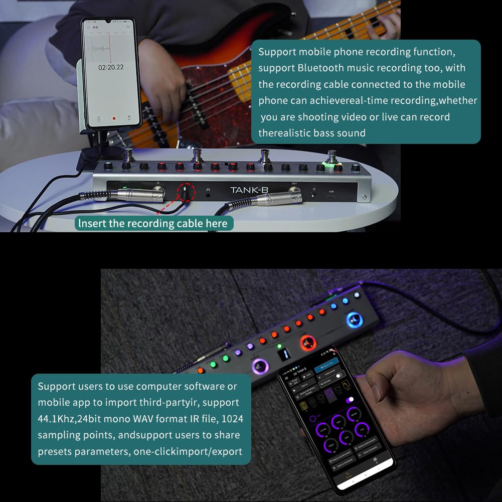 Yuimer TANK-B Latest V2 Version Multi-Effects Pedal Effector for BASS