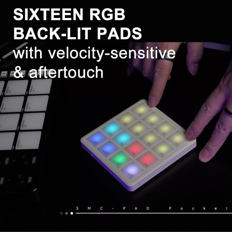 M-VAVE SMC PAD Pocket Bluetooth MIDI Pad Controller 16 Pads - DAW Compatible with Ableton/FL Studio/iOS/Android/PC/MAC
