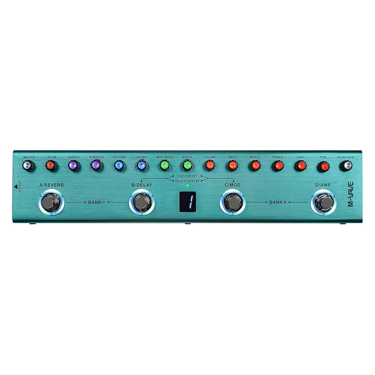 M-VAVE TANK-G Multi-effects Guitar Pedal, 36 Presets, Delay, Reverb, Modulation, Preamp, Darkgreen