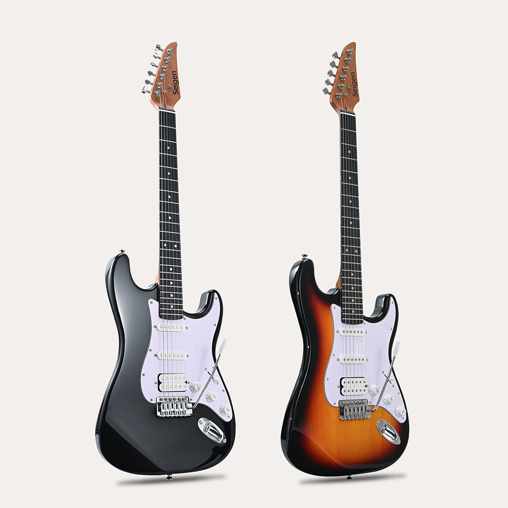 (Supports OEM/ODM) Seigen Classic ST Electric Guitar, Roasted Canadian Maple HSS Pickups Black