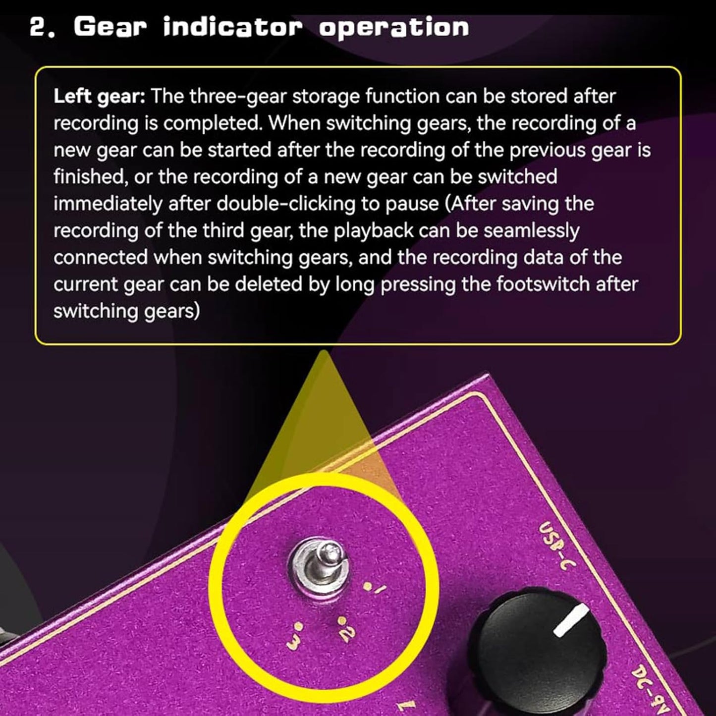M-VAVE LOOP Phrase Looping Effects Guitar Pedal, 3-position Track Storage / 11-minute Recording