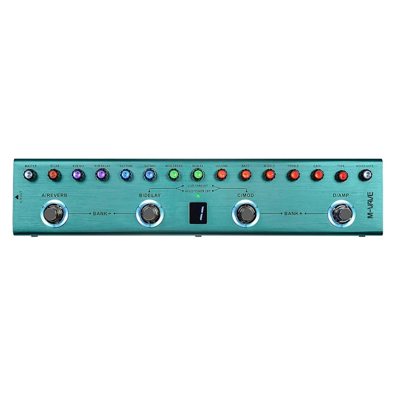M-VAVE TANK-G Multi-effects Guitar Pedal, 36 Presets, Delay, Reverb, Modulation, Preamp, Darkgreen