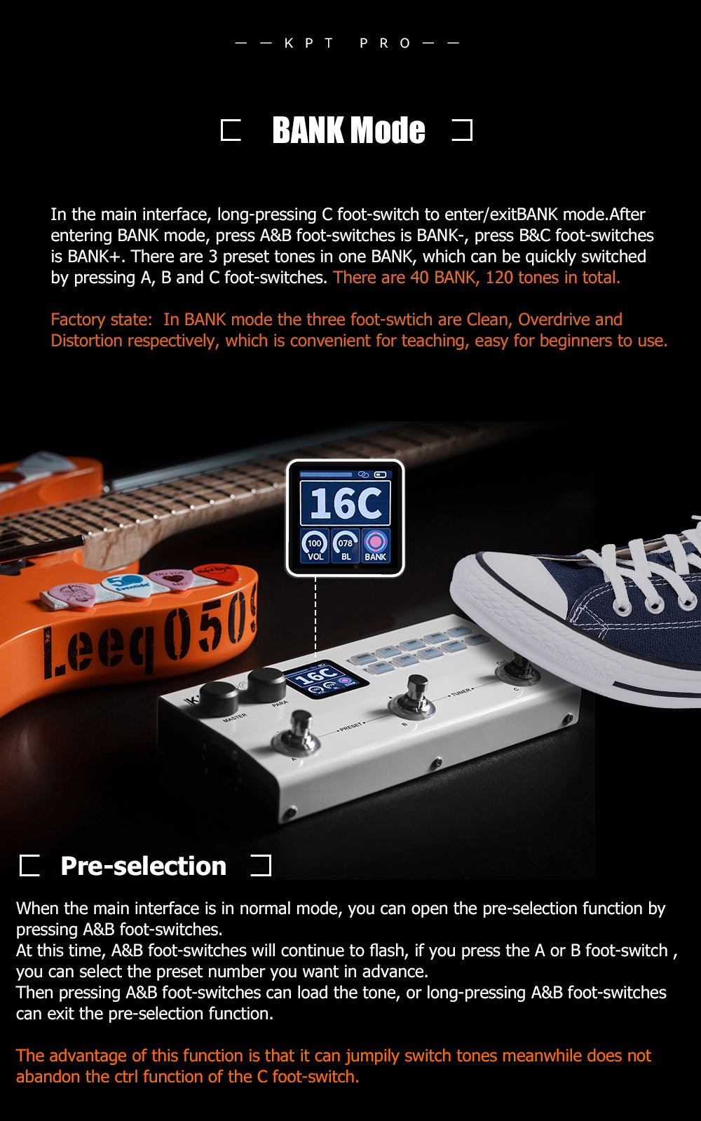Yuimer KPT PRO Multi-effects Processor TANK G Pedal Pro Version ANN New Algorithm Electric Guitar & Bass 2 in 1 Effector