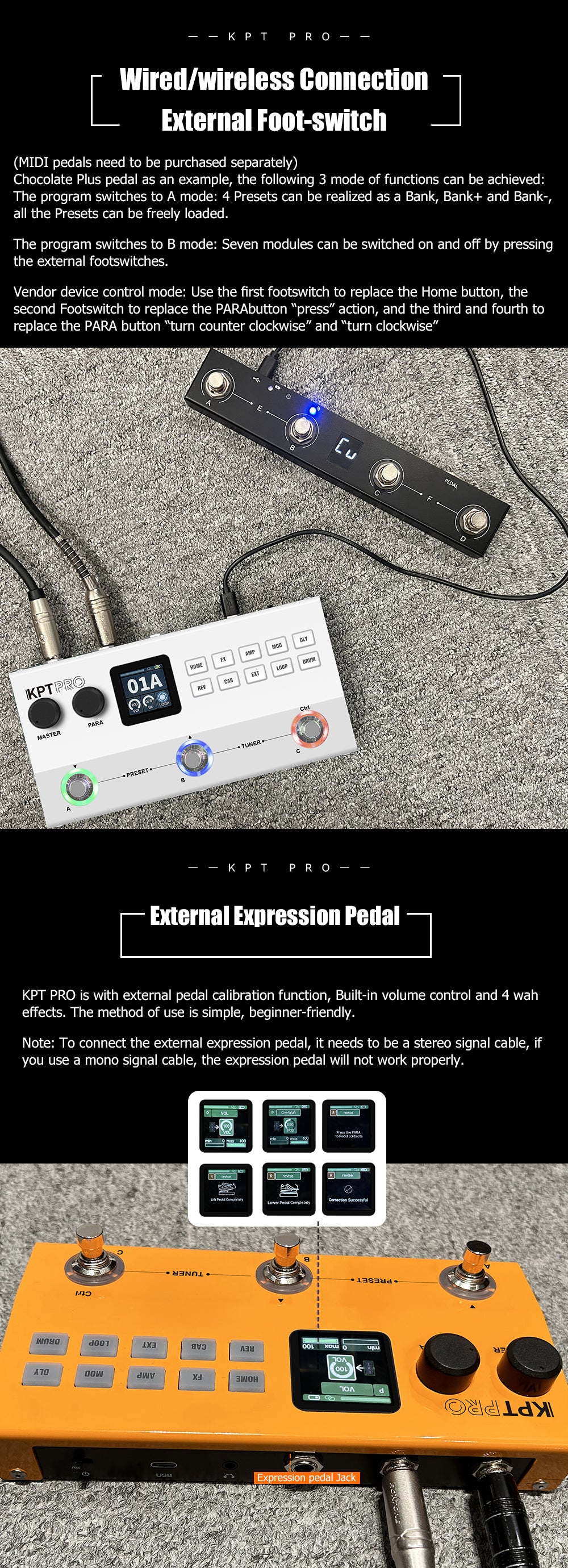Yuimer KPT PRO Orange Multi-effect Pedal TANK G Upgraded ANN New Algorithm Electric Guitar & Bass 2 in 1 Effector