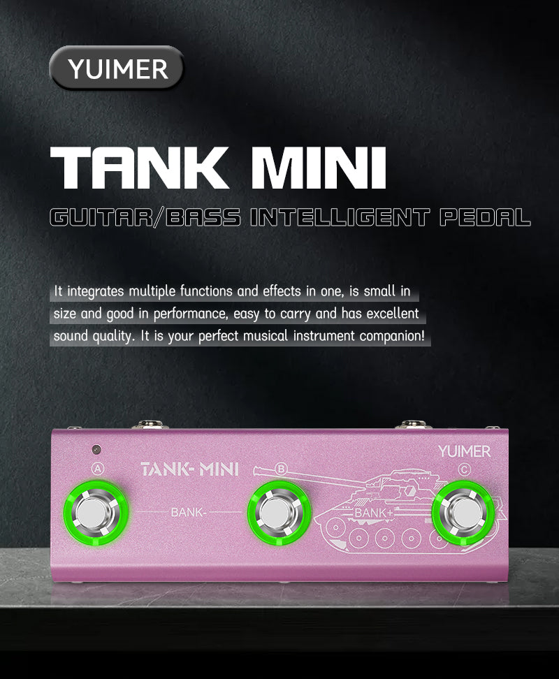 Yuimer TANK-MINI Multi-Effects Pedal Electric Guitar & Bass 2 in 1 Effector