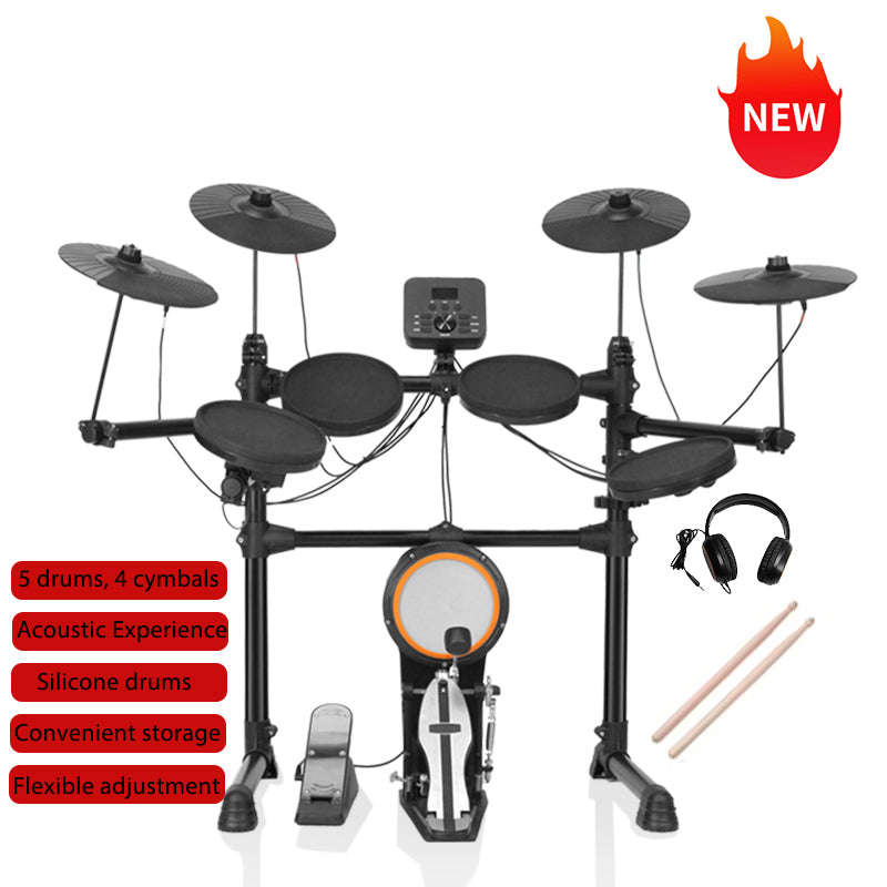 HQC-10 Silicone Electronic Drum Kit 5 Drums 4 Cymbals