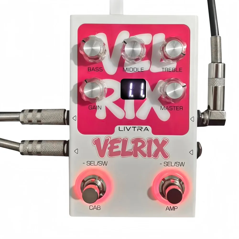 LIVTRA VELRIX Amp IR Pedal, 9 Preamp+9 Cab Sims, NAM/IR Loader, USB Audio Interface, FX Loop for Live Band & Home Studio