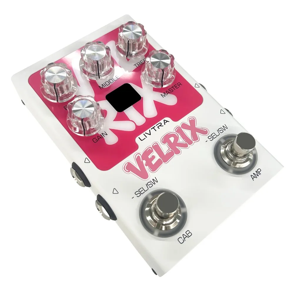 LIVTRA VELRIX Amp IR Pedal, 9 Preamp+9 Cab Sims, NAM/IR Loader, USB Audio Interface, FX Loop for Live Band & Home Studio