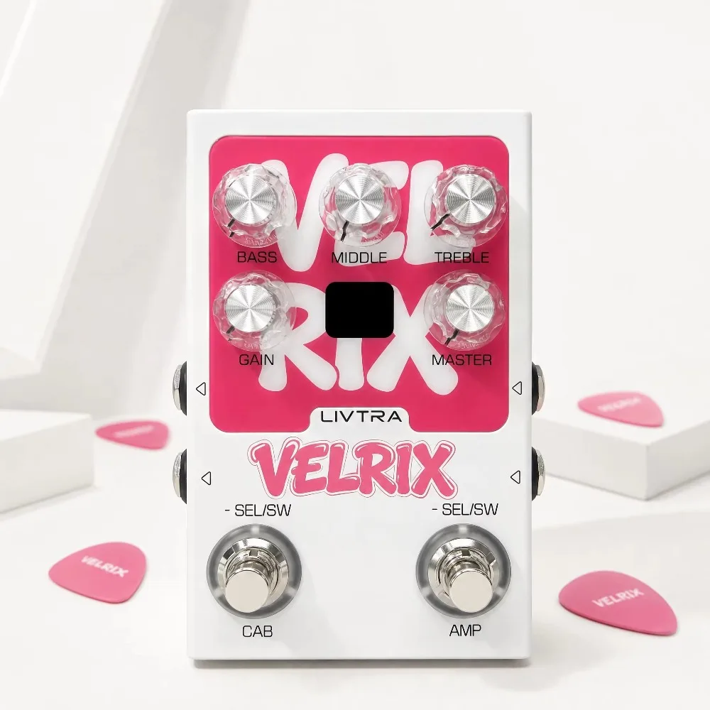 LIVTRA VELRIX Amp IR Pedal, 9 Preamp+9 Cab Sims, NAM/IR Loader, USB Audio Interface, FX Loop for Live Band & Home Studio