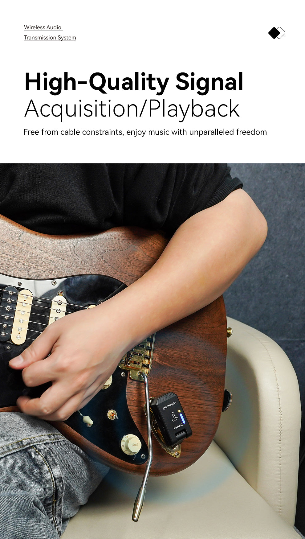 M-VAVE WS-13 5.8 GHZ Wireless Guitar System,Wireless Guitar Transmitter&Receiver with Charging Case,Guitar Wireless Accessories for Electric Guitar Audio Samplers