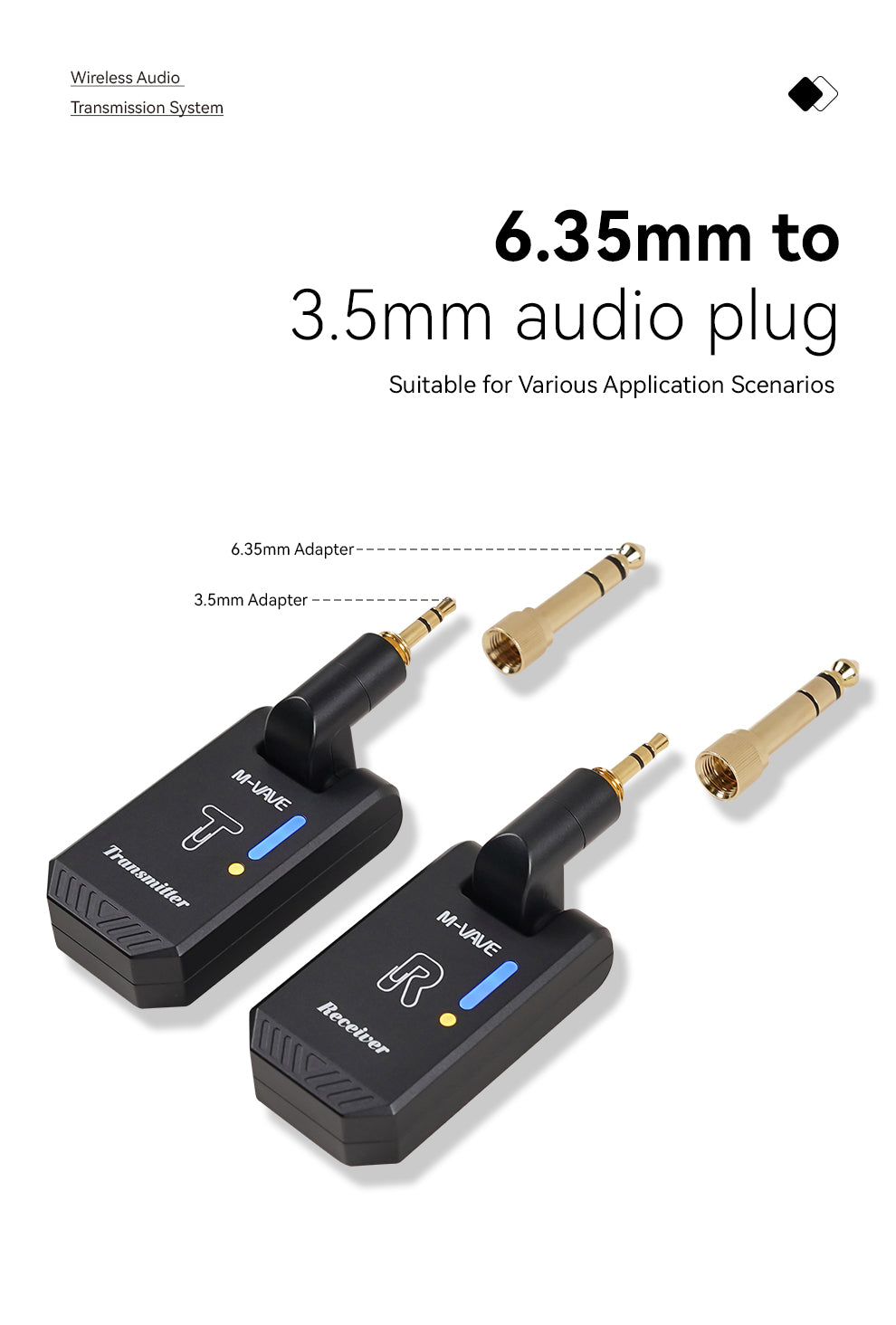 M-VAVE WS-13 5.8 GHZ Wireless Guitar System,Wireless Guitar Transmitter&Receiver with Charging Case,Guitar Wireless Accessories for Electric Guitar Audio Samplers