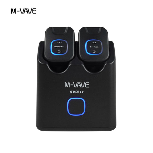 M-VAVE SWS-11 2.4G Wireless Guitar Transmitter Receiver System, Rechargeable Low Latency Wireless Audio Plug Adapter for Electric Guitar Bass Violin, 30M Transmission Range, Long Battery Life for Stage Live Performance Home Practice