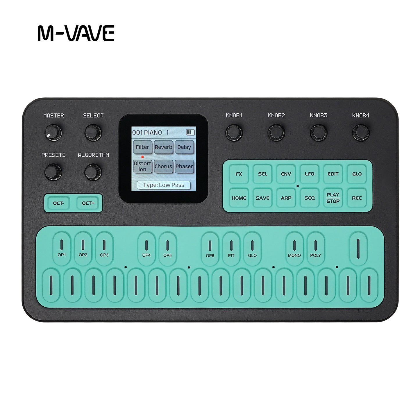 M-VAVE FM-1 Synthesizer Digital Keyboards Voice-Out Keyboard Synthesizer Speaking Out Independently 128 Factory Presets, 27 Key built-in Sound Module 6