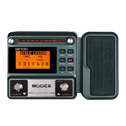 Mooer GE100 Portable All-in-One Guitar Effector Processor, 15 Amp Models 22 IR Cabs Compressor Noise Gate Modulation Delay Reverb, Support Headphone Silent Practice, USB Recording Compatible Windows Mac DAW Software