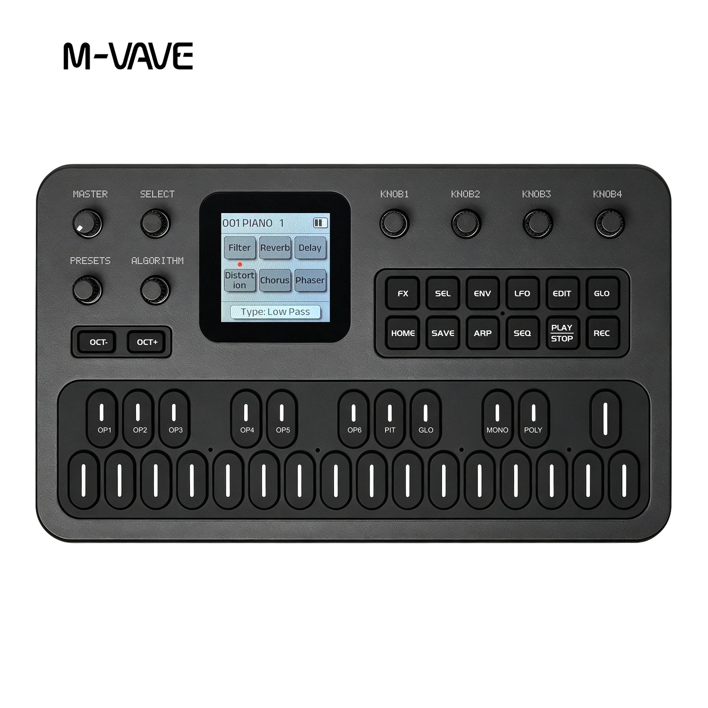M-VAVE FM-1 Synthesizer Digital Keyboards Voice-Out Keyboard Synthesizer Speaking Out Independently 128 Factory Presets, 27 Key built-in Sound Module 6