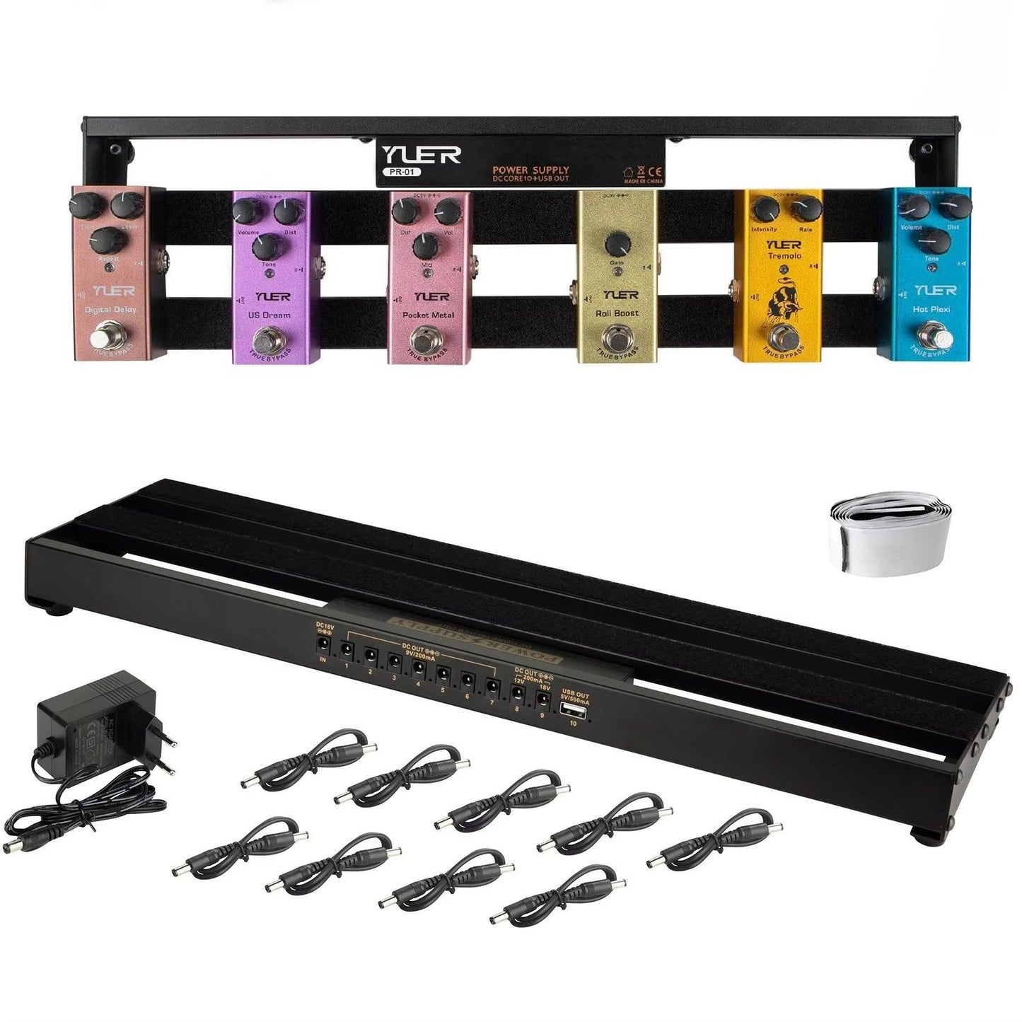 YUER Guitar Effect Pedal Board Aluminum Alloy ultralight Pedalboard Sets with Carrying Bag Guitar Pedal Plate Guitar Accessories