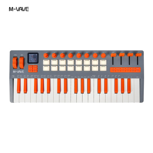 M-VAVE SMK-37 Elite 16 RGB Aftertouch Drum Pads Rechargeable MIDI Controller