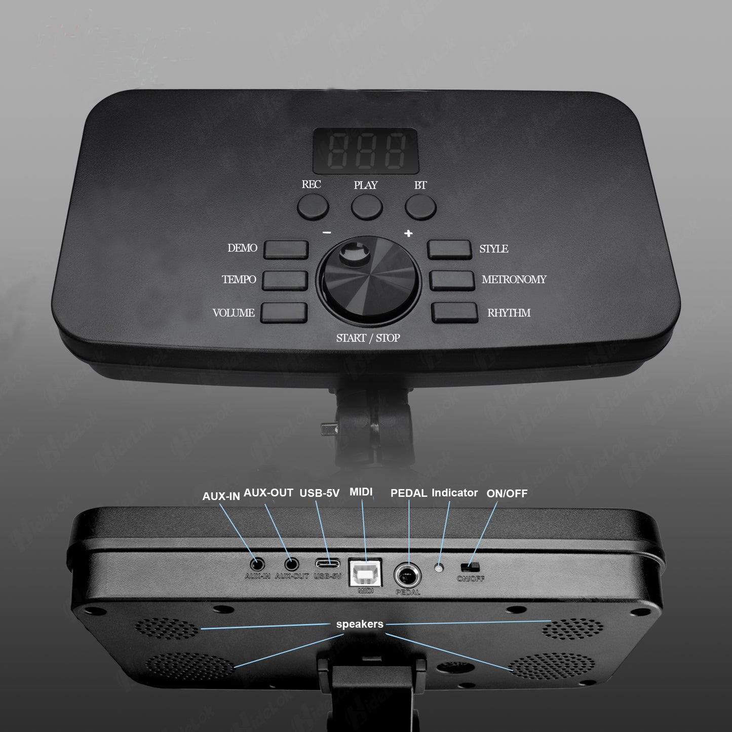 HQC-7 Portable Electronic Drum with Headphones & Dual Pedals