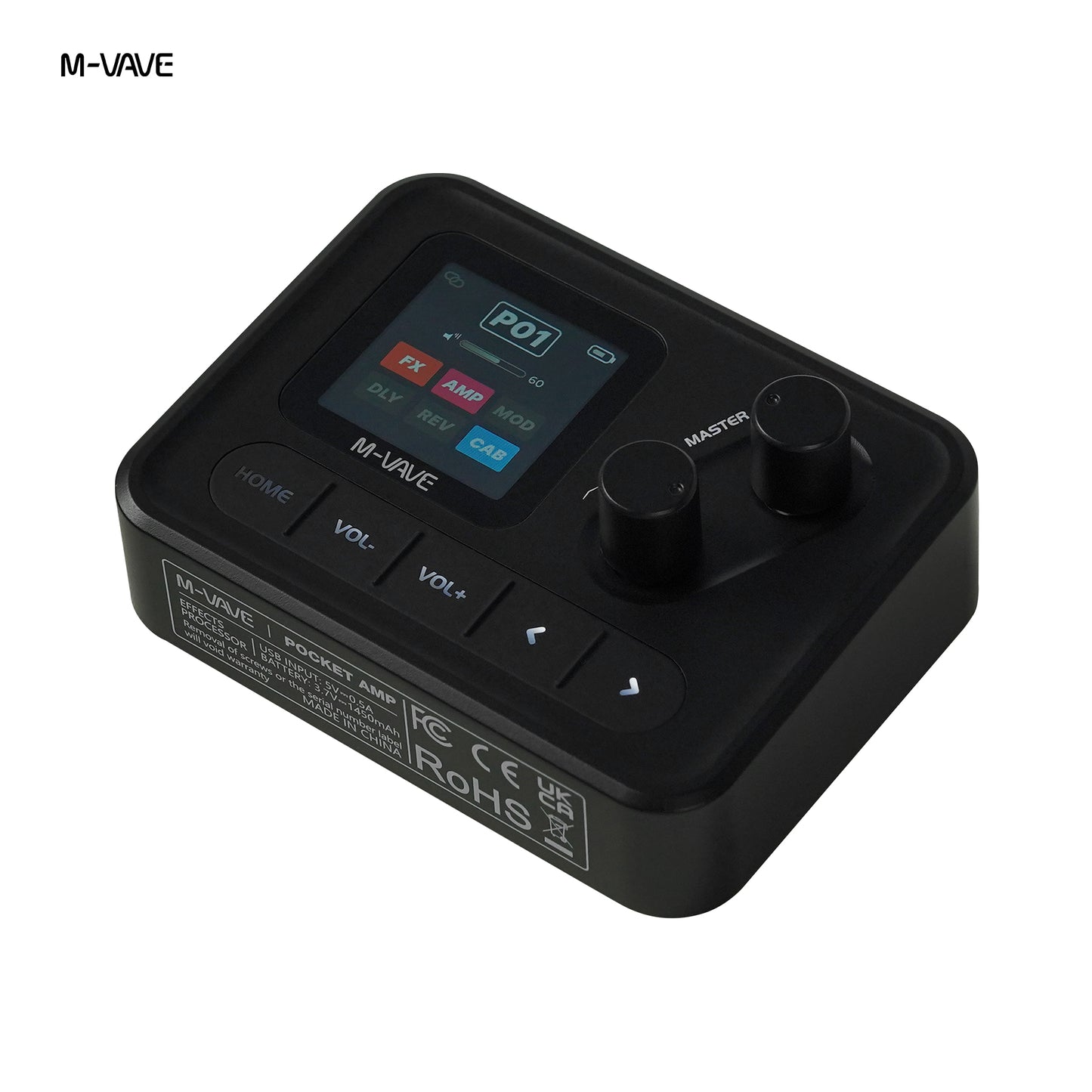 M-VAVE POCKET AMP Mini Pocket Guitar Bass Multi Effects Pedal, Portable Amp Simulator with 20 AMP Models 20 IR CAB Slots, 80 Editable Presets, Built-in Rechargeable Battery, Bluetooth Playback, OTG Mobile Recording USB Audio Interface for Silent Practice