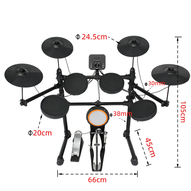 HQC-10 Silicone Electronic Drum Kit 5 Drums 4 Cymbals