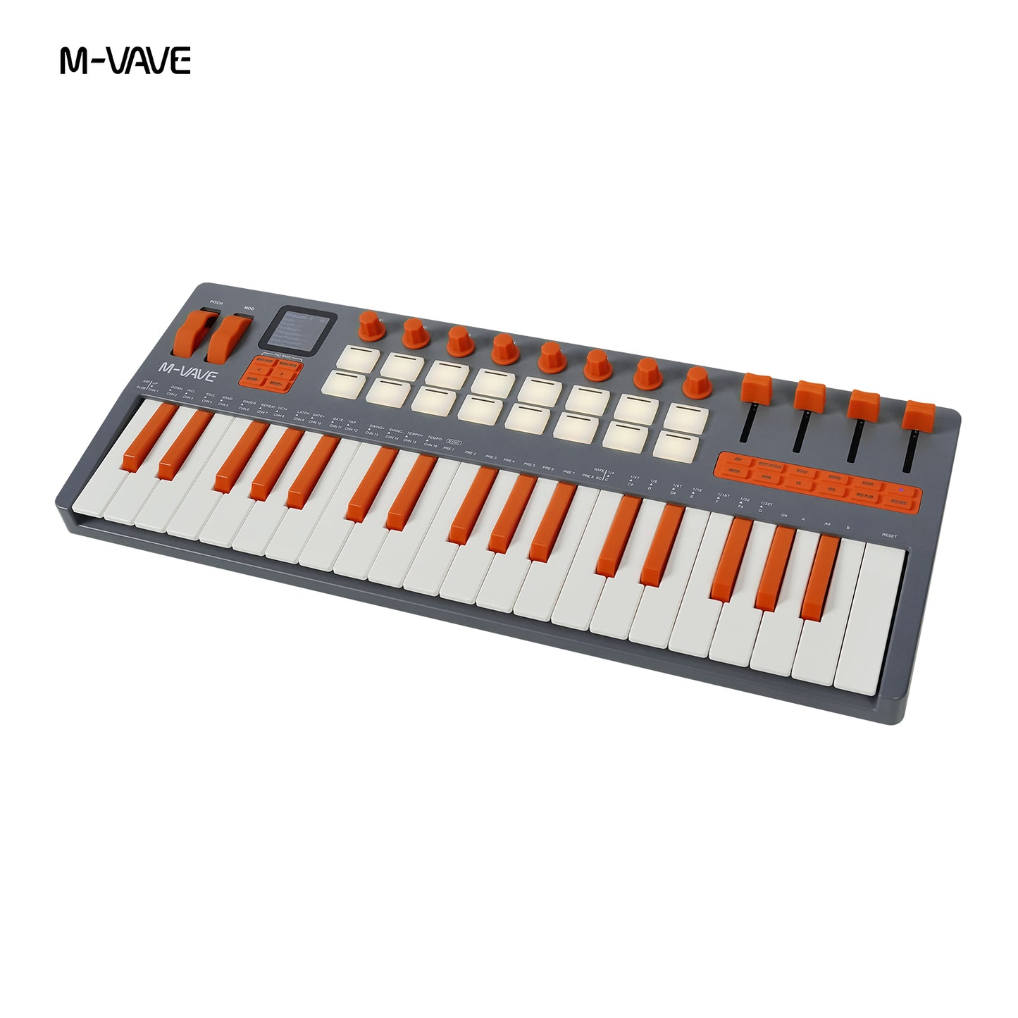 M-VAVE SMK-37 Elite 16 RGB Aftertouch Drum Pads Rechargeable MIDI Controller