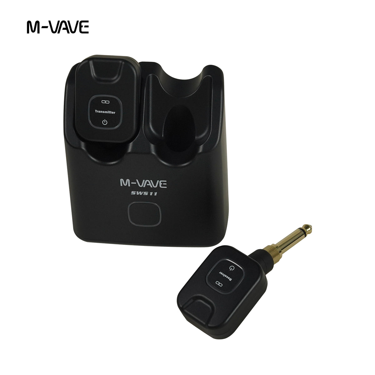 M-VAVE SWS-11 2.4G Wireless Guitar Transmitter Receiver System, Rechargeable Low Latency Wireless Audio Plug Adapter for Electric Guitar Bass Violin, 30M Transmission Range, Long Battery Life for Stage Live Performance Home Practice
