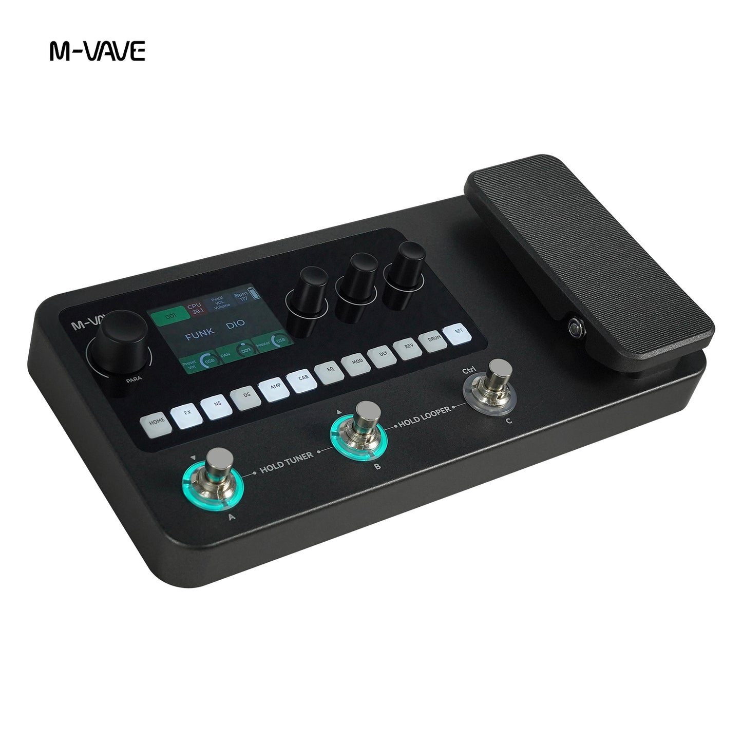 M-VAVE MK-20 Black YUIMER MK-20 white Guitar & Bass Multi Effects Pedal, Rechargeable Digital Processor with 2.4" LCD, 20s Looper, 128 Drum Patterns, Bluetooth USB-C Recording for Live Practice Studio