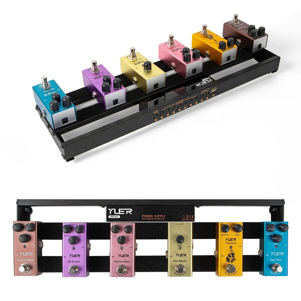 YUER Guitar Effect Pedal Board Aluminum Alloy ultralight Pedalboard Sets with Carrying Bag Guitar Pedal Plate Guitar Accessories