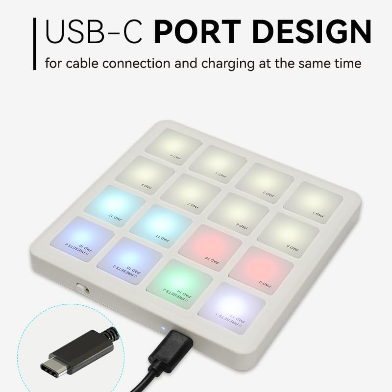 M-VAVE SMC PAD Pocket Bluetooth MIDI Pad Controller 16 Pads - DAW Compatible with Ableton/FL Studio/iOS/Android/PC/MAC