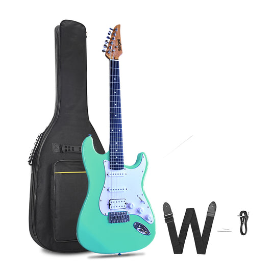 (Supports OEM/ODM) Seigen Classic ST Electric Guitar, Roasted Canadian Maple HSS Pickups Green