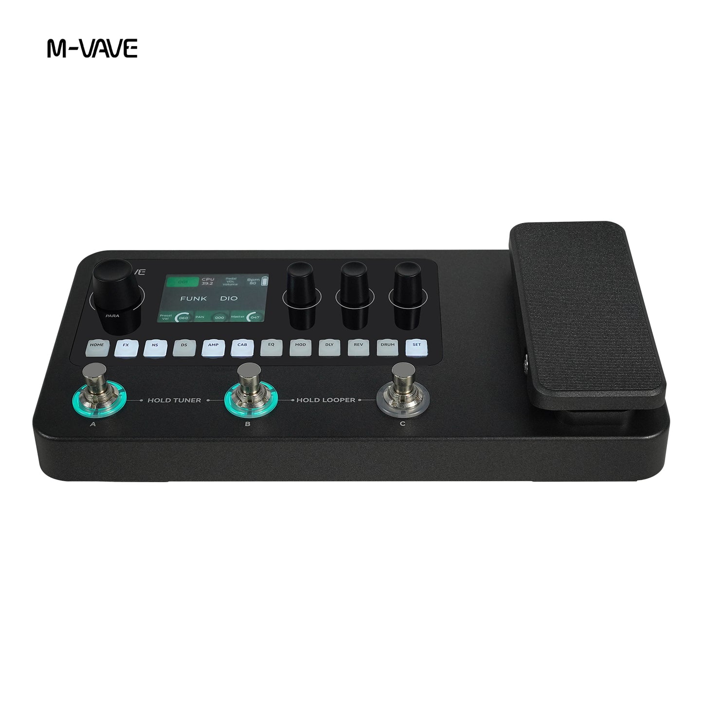 M-VAVE MK-20 Black YUIMER MK-20 white Guitar & Bass Multi Effects Pedal, Rechargeable Digital Processor with 2.4" LCD, 20s Looper, 128 Drum Patterns, Bluetooth USB-C Recording for Live Practice Studio