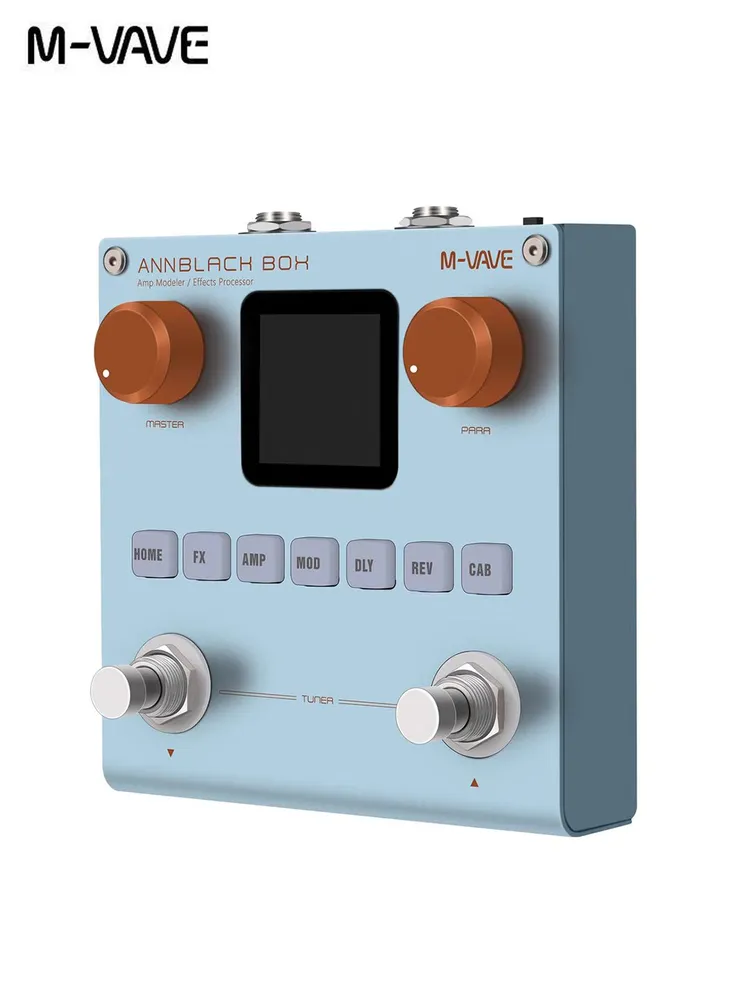 M-VAVE BLACKBOX Bass Multi-Effect Pedal, ANN Audio Neural Network Modeling, Support AMP & IR Loading, Built-in Battery Bluetooth Playback, XLR Cannon Output for Bass Practice Recording Live Performance