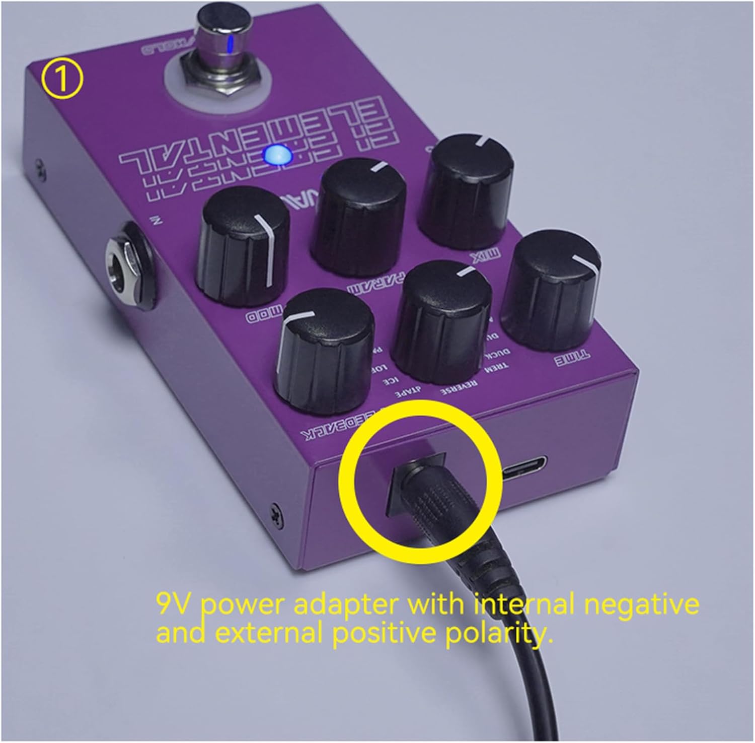tap delay pedal M-VAVE ELEMENTAL Delay Pedal TAP TEMPO, HOLD Mode Infinite Sustain, MIX Control, 9 Delay Effects for Guitar & Bass