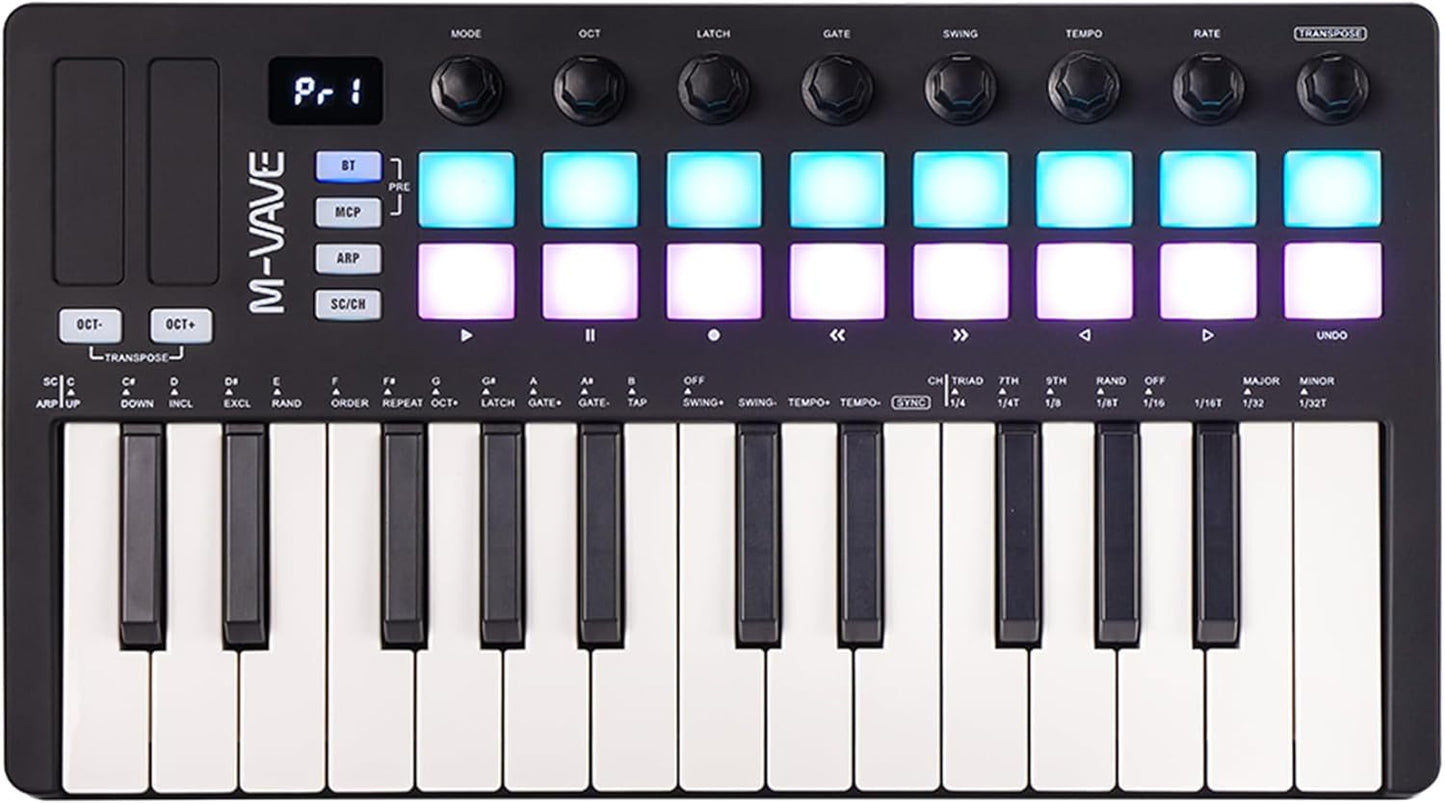 [Dropshipping] M-VAVE 25 Keys 16 Backlit Drum Pads MIDI Keyboard – Professional Beat Maker and Keytar for Keyboard Music Production