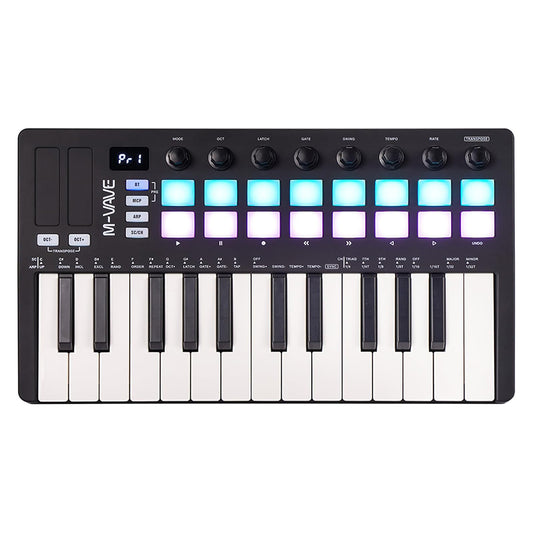 [Dropshipping] M-VAVE 25 Keys 16 Backlit Drum Pads MIDI Keyboard – Professional Beat Maker and Keytar for Keyboard Music Production