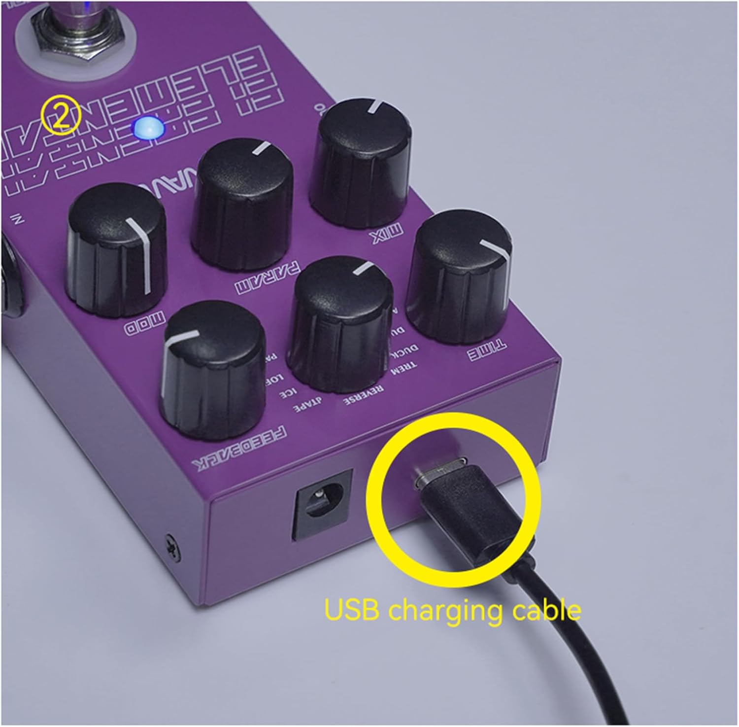 M-VAVE ELEMENTAL Delay Pedal TAP TEMPO, HOLD Mode Infinite Sustain, MIX Control, 9 Delay Effects for Guitar & Bass
