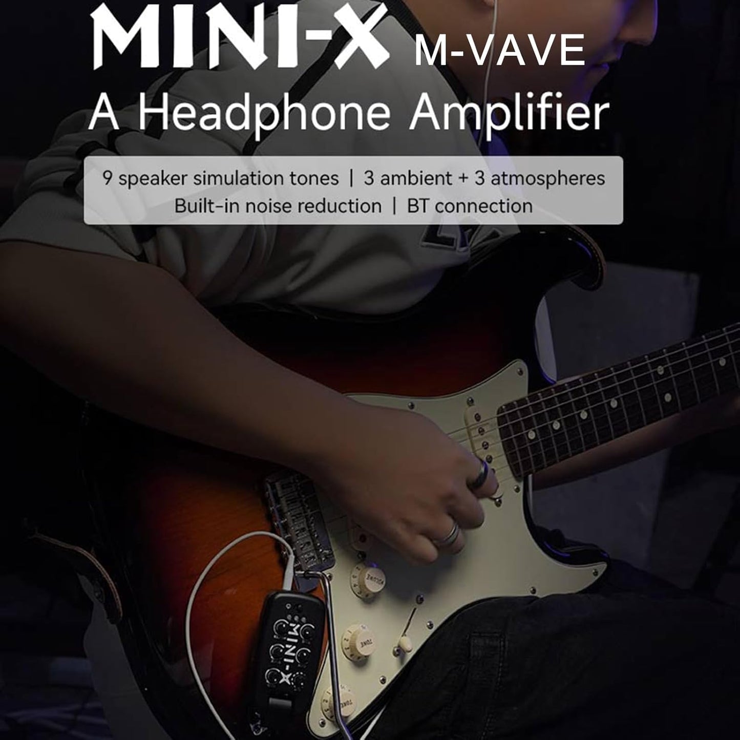 [Dropshipping] M-VAVE Mini-X Headphone Amplifier 9 Amp Simulators, 3 Atmospheres, 3 Ambient Effects for Electric Guitar / Bass