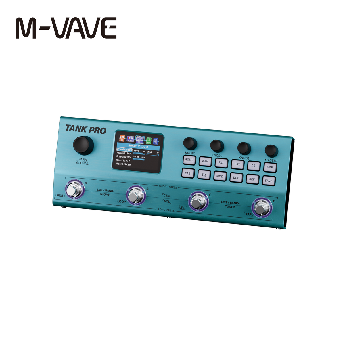 M-VAVE TANK PRO Multi-Effect Pedal, ANN , AMP & IR Loading & NAM, Built-in Rechargeable Battery, Bluetooth Playback, XLR Cannon Output