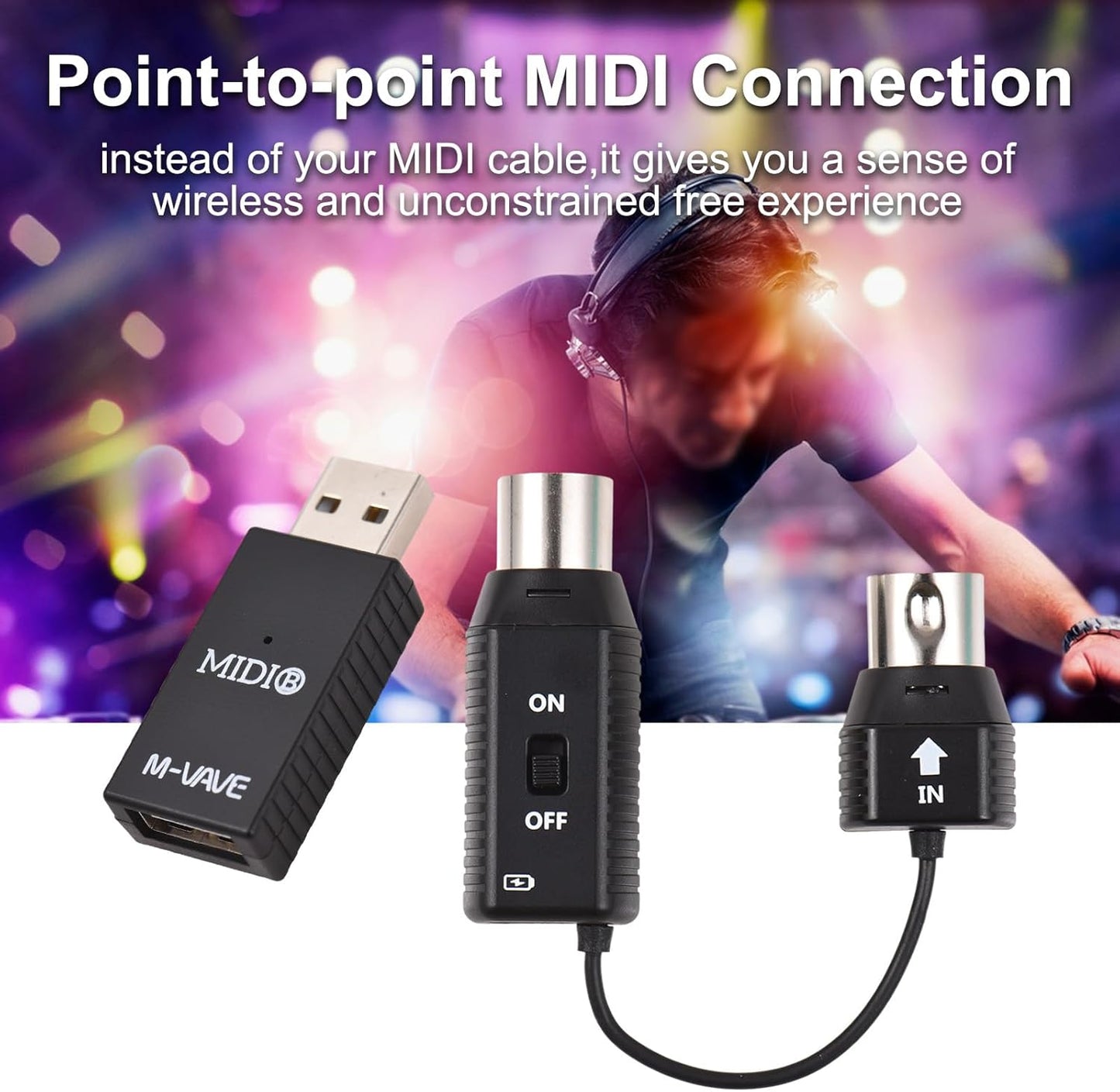 [Dropshipping] M-VAVE MS1 MIDI Wireless Transmission System Any MIDI Device Connect Adapter