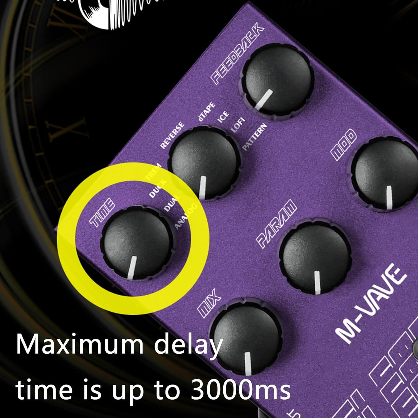 [Dropshipping] M-VAVE ELEMENTAL Delay Pedal TAP TEMPO, HOLD Mode Infinite Sustain, MIX Control, 9 Delay Effects for Guitar & Bass