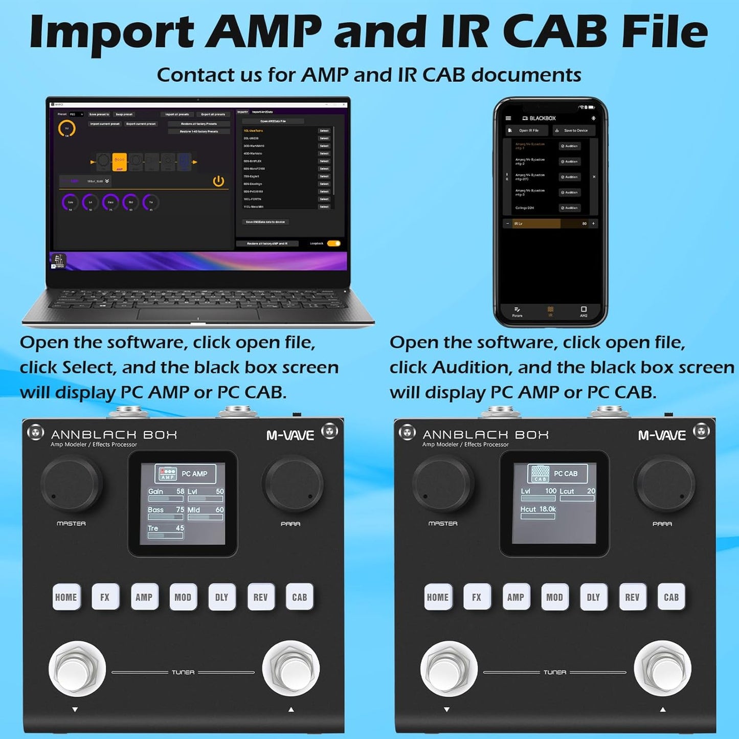 [Dropshipping] M-VAVE ANN BlackBox Multi Effects Black Box Guitar Bass Pedal