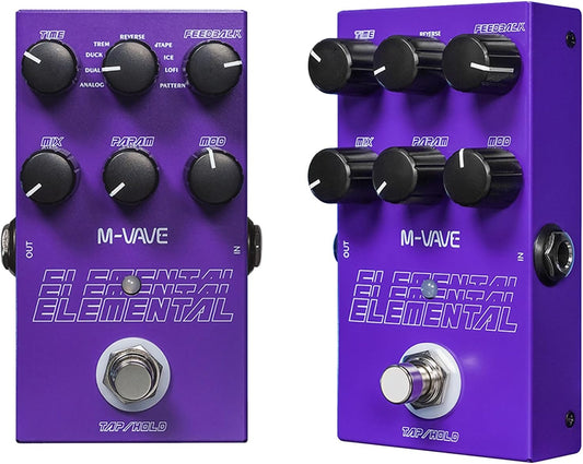 [Dropshipping] M-VAVE ELEMENTAL Delay Pedal TAP TEMPO, HOLD Mode Infinite Sustain, MIX Control, 9 Delay Effects for Guitar & Bass