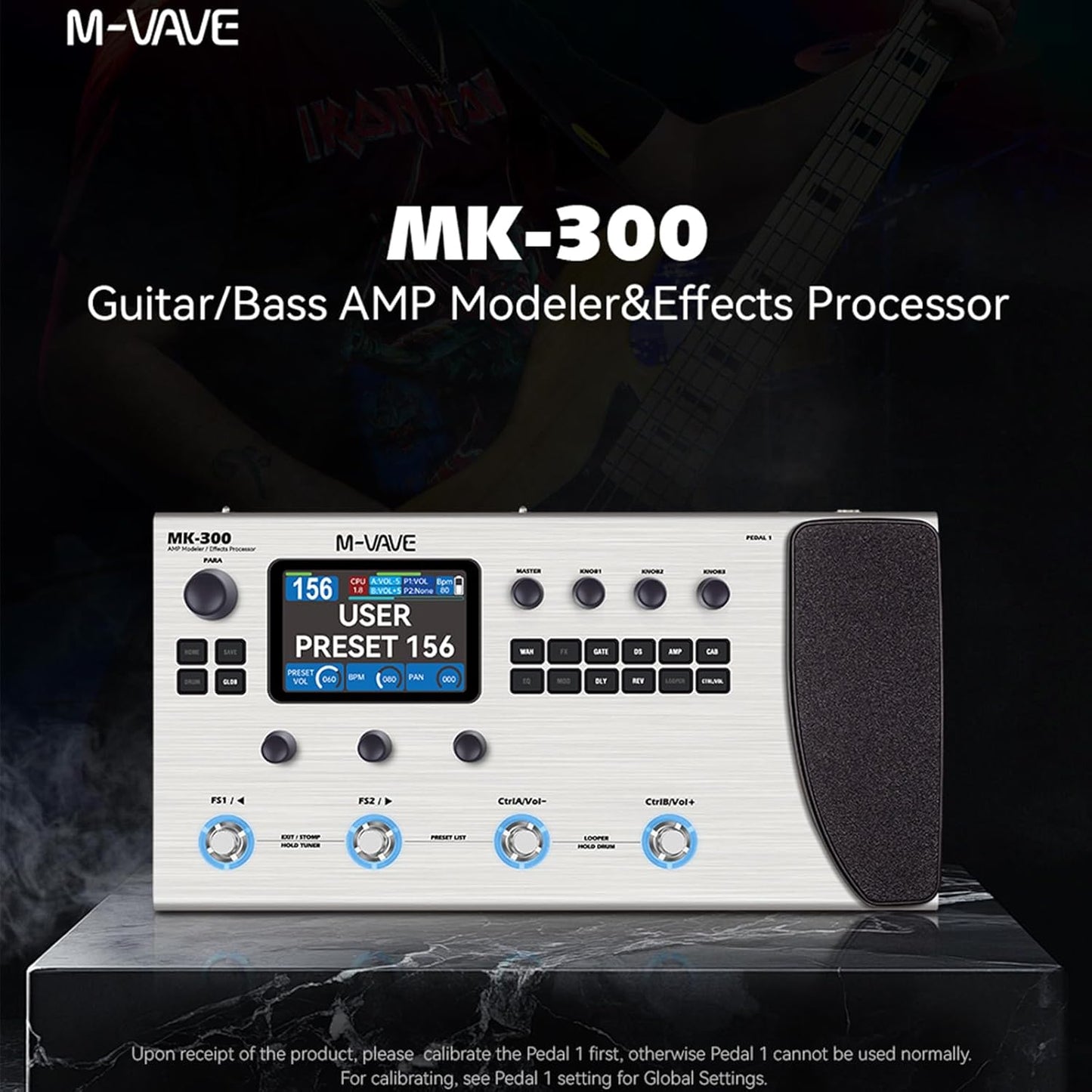 [Dropshipping] M-VAVE MK-300 Guitar/Bass Multi-Effects Processor TANK-G Pedal Pro Max Version Neural Network Modeling 320+ Effects 160 Presets