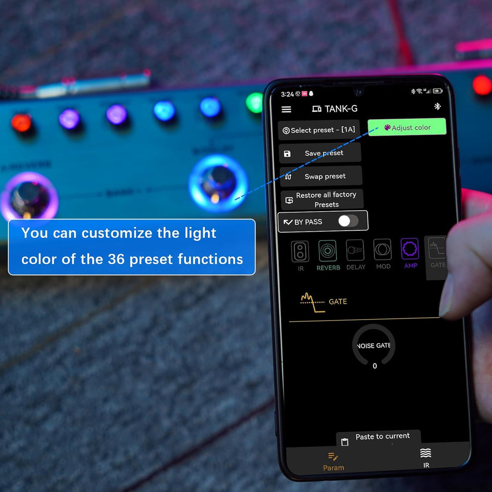 M-Vave Tank-G Pedal De Guitarra E Baixo Multi-Efeitos Recarregável