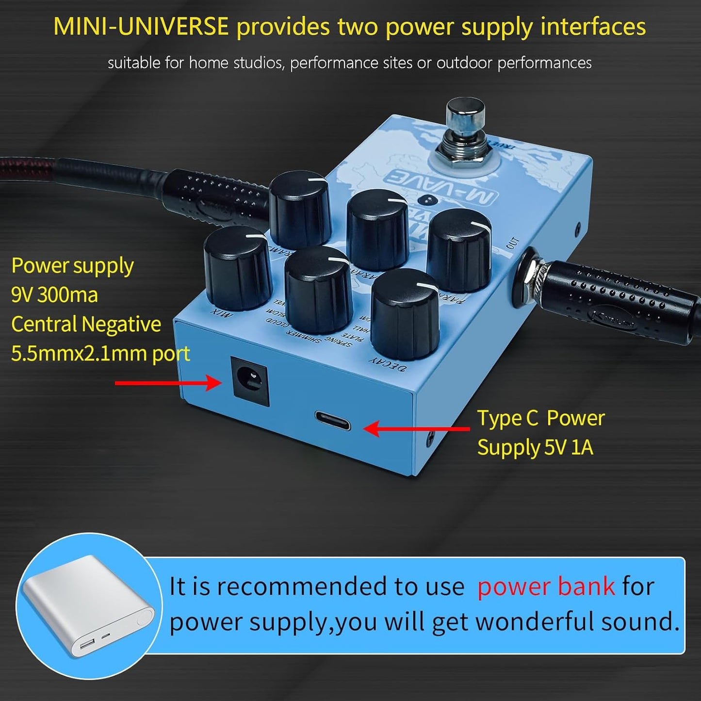 [Dropshipping] M-VAVE Guitar Pedal Reverb Innovation Unique Sound 9 Reverb Effects Universe Pedals
