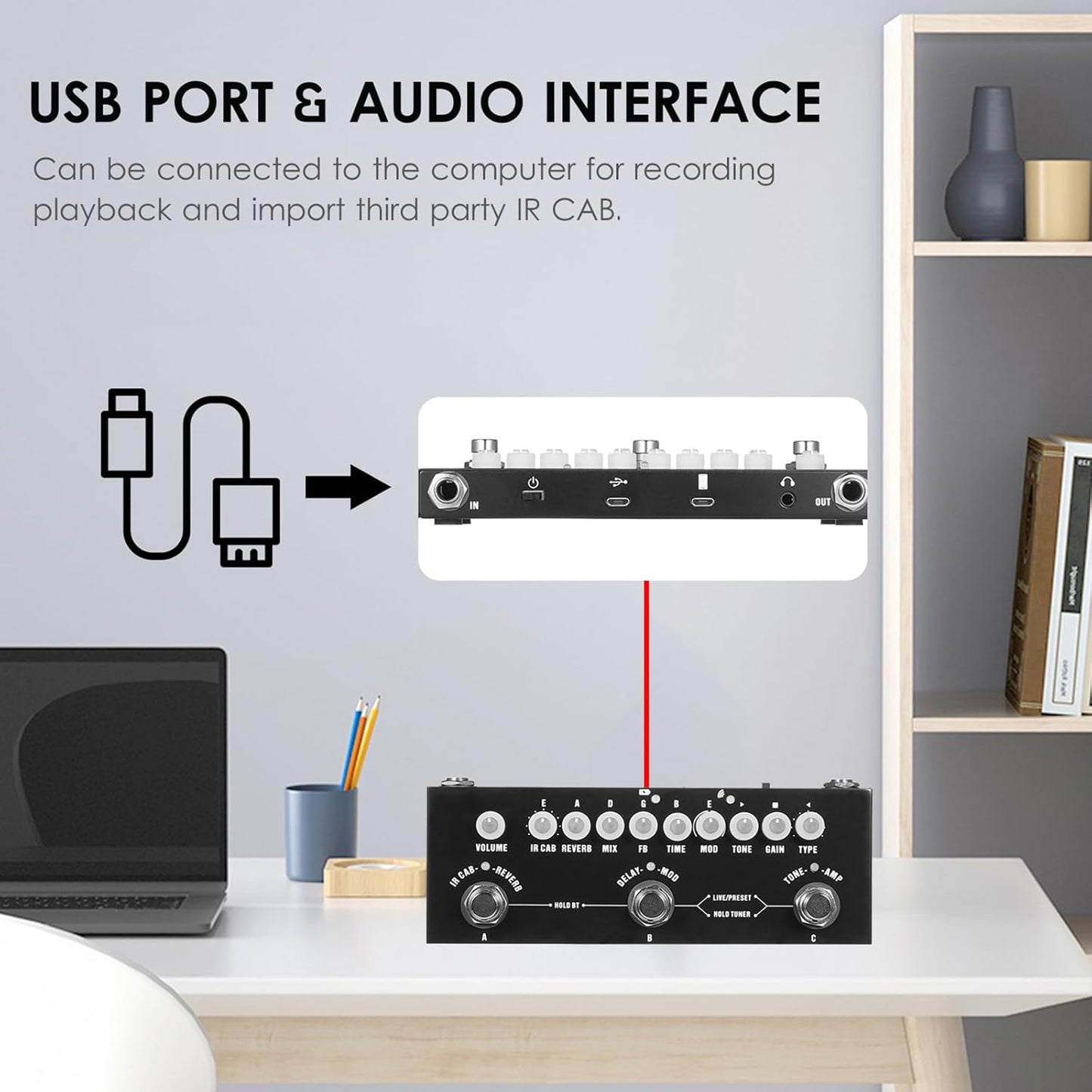 [Wholesale 30pcs] M-VAVE CUBE-BABY Guitar Multi-Effects Pedal with 8 IR Cabinet Simulations, Rechargeable Battery