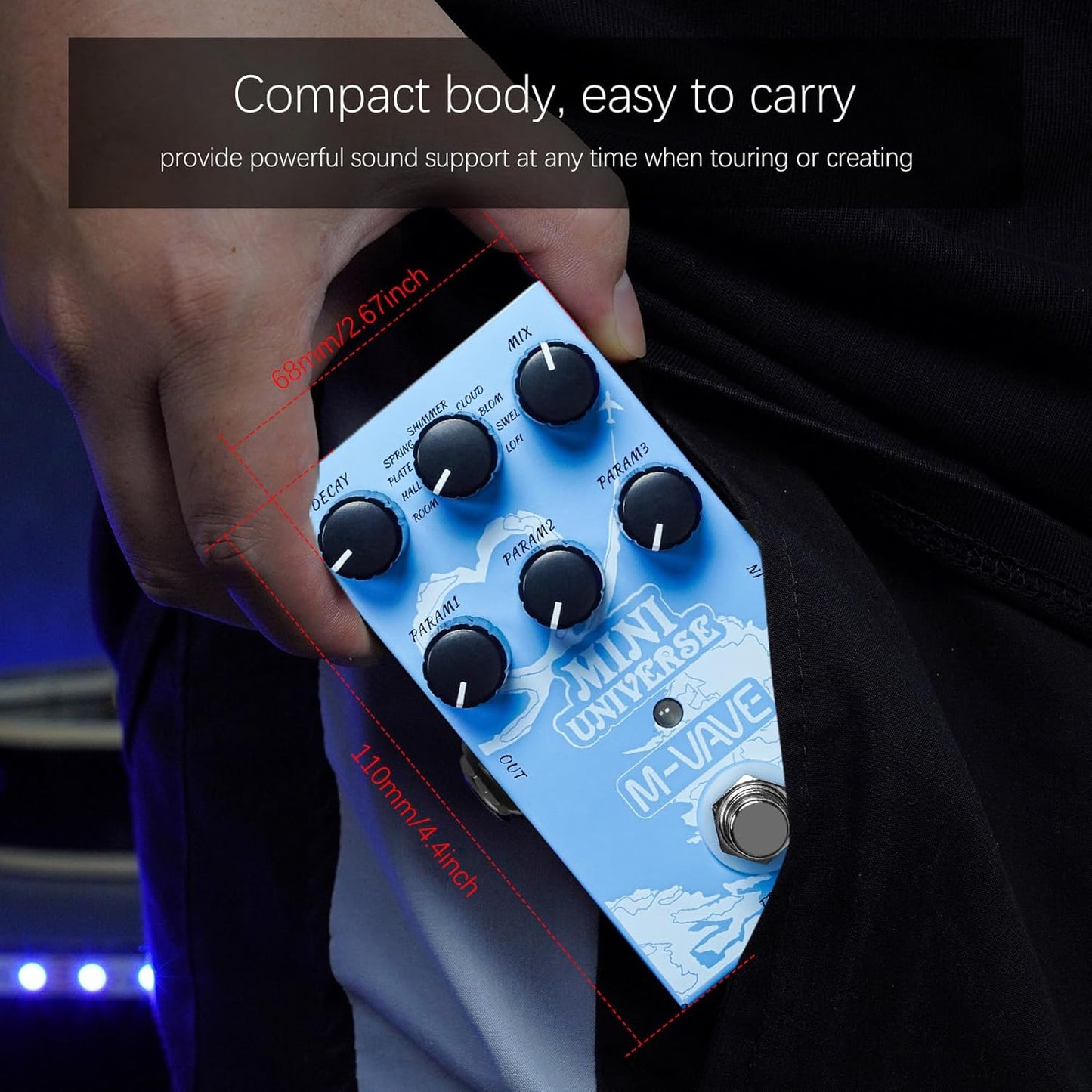 [Dropshipping] M-VAVE Guitar Pedal Reverb Innovation Unique Sound 9 Reverb Effects Universe Pedals