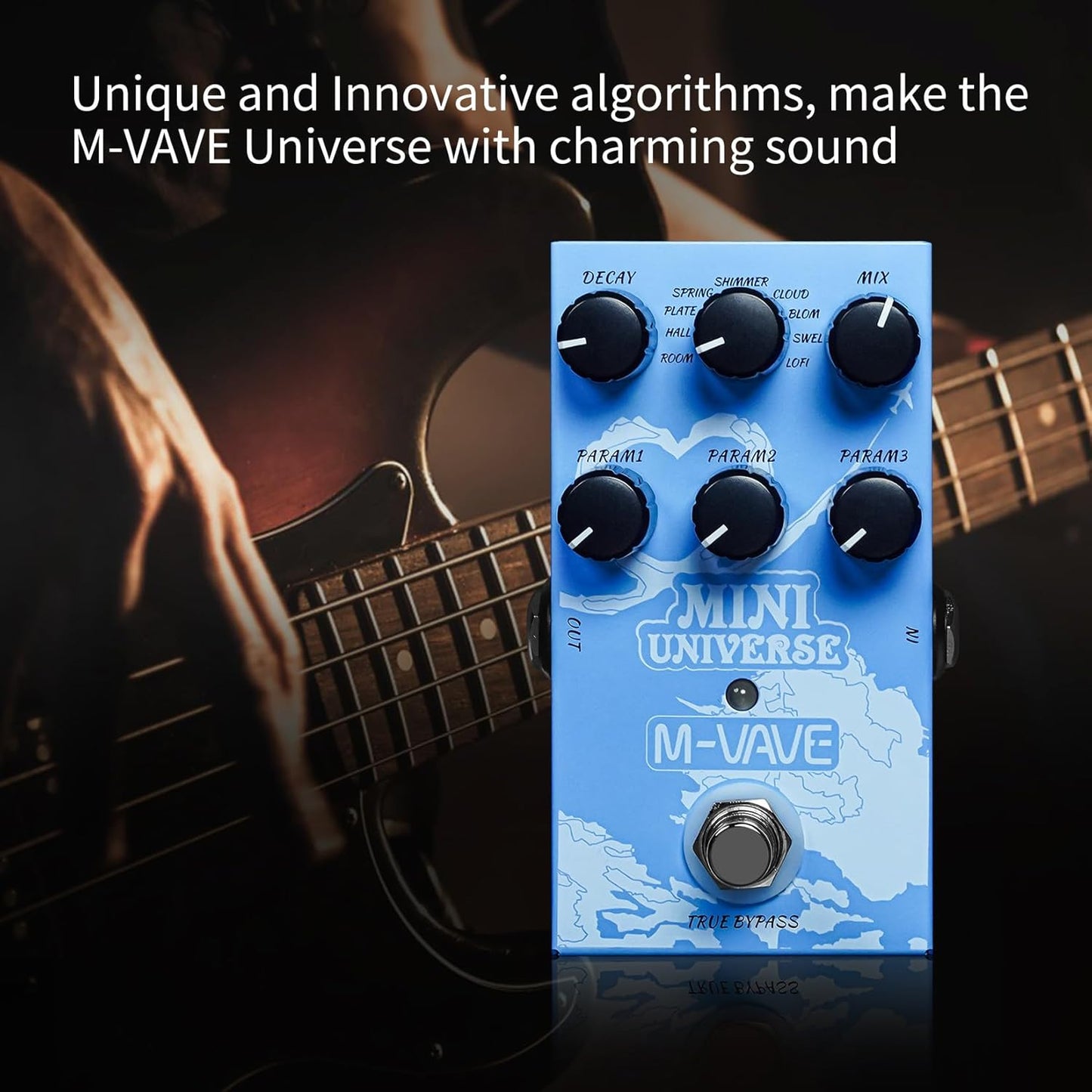 [Dropshipping] M-VAVE Guitar Pedal Reverb Innovation Unique Sound 9 Reverb Effects Universe Pedals